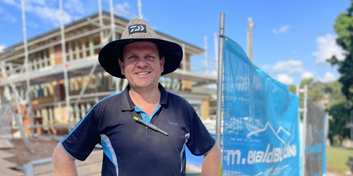 Michael Ewald, Brisbane builder, on site